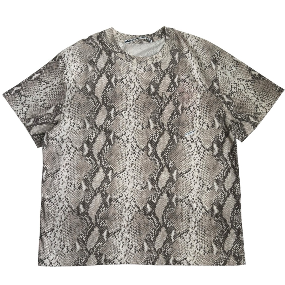 Alexander Wang Snakeskin Print T Shirt Short Sleeve Cotton Tee Top Size XL